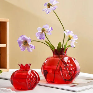 Handmade Pomegranate Clear Glass Vase