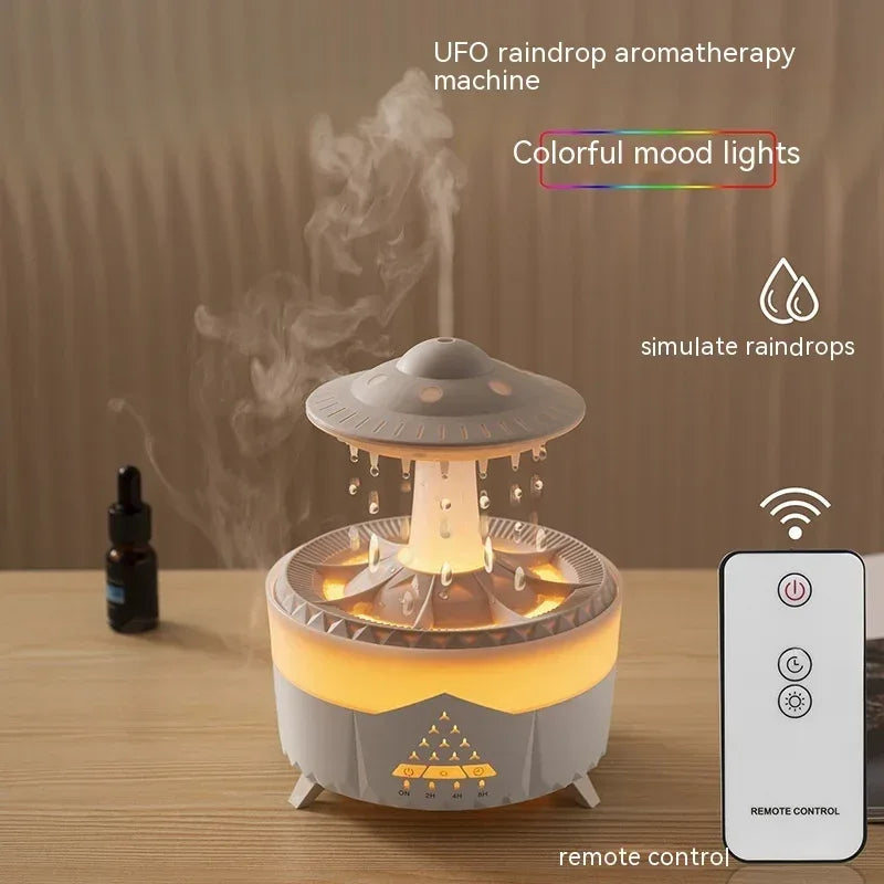 New UFO Raindrop Humidifier Water Drop Air Humidifier USB Aromatherapy Essential Oils Aroma Air Diffuser Household Mist Maker Home Decor - Home Decoration Plus
