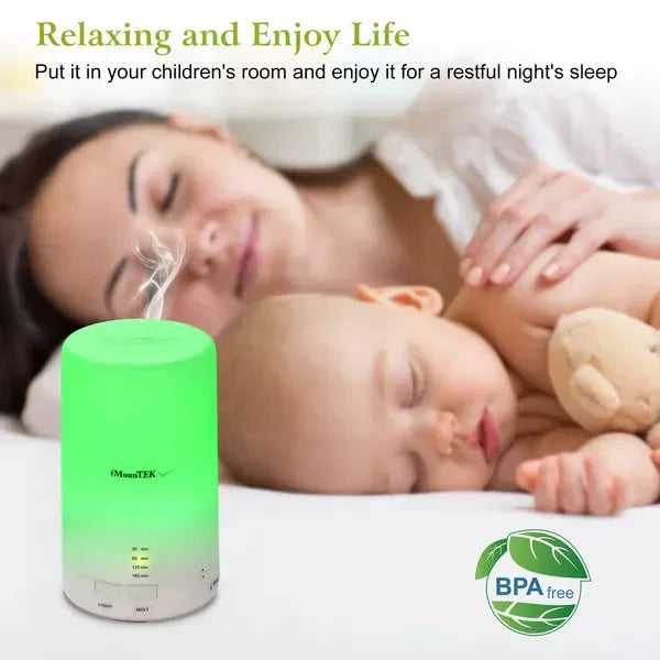 Cool Mist Humidifier - Ultrasonic Aroma Diffuser with LED Lights & Timer - Home Decoration Plus