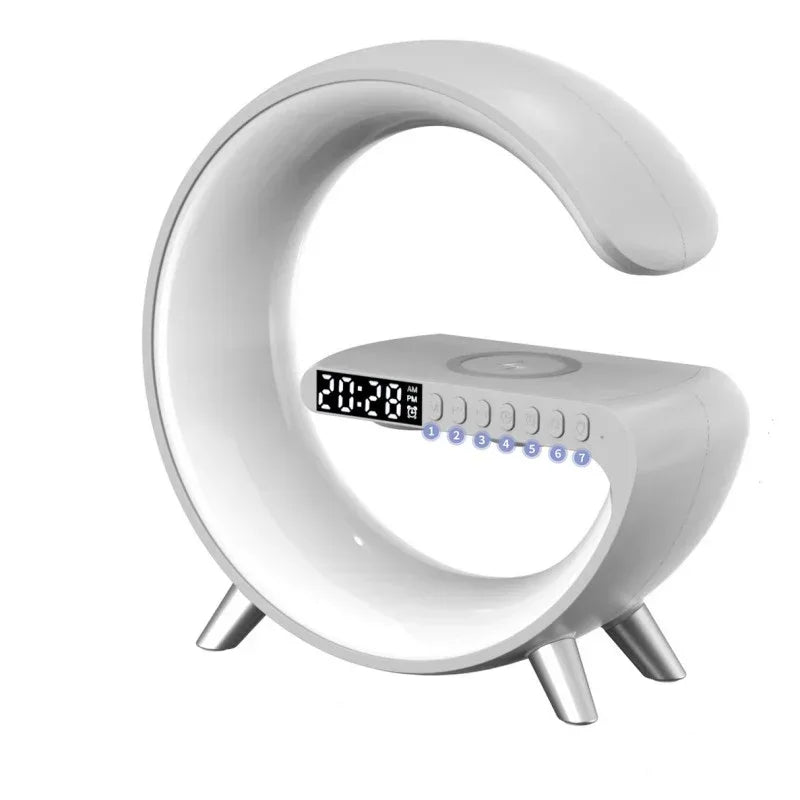 New Intelligent G Shaped LED Lamp Bluetooth Speake Wireless Charger Atmosphere Lamp App Control For Bedroom Home Decor - Home Decoration Plus