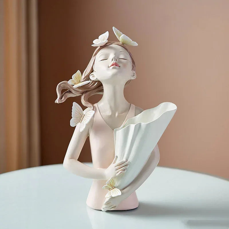 Home Decor Girl Figurine Resin Sculpture Abstract Art Room Decor Nordic Decoration Home Living Room Decoration Accessories Gifts - Home Decoration Plus