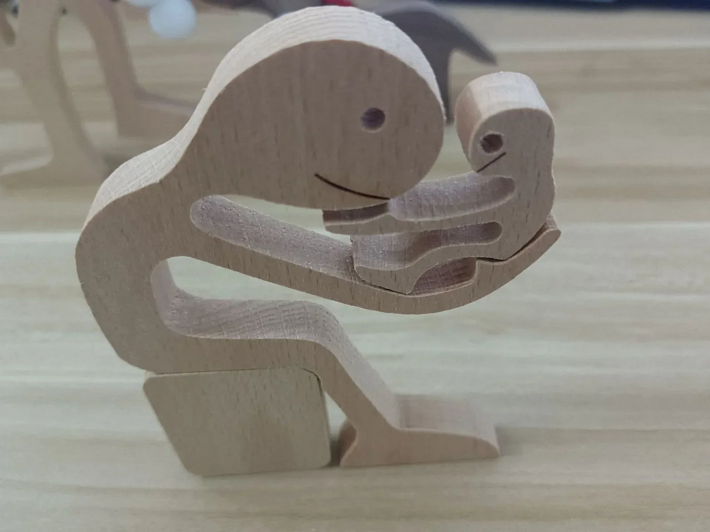 DIY Figurine Wood Dog Ornament Sculpture Home Decoration A Man A Dog Wood Sculpture Christmas Gifts Model Decor - Home Decoration Plus