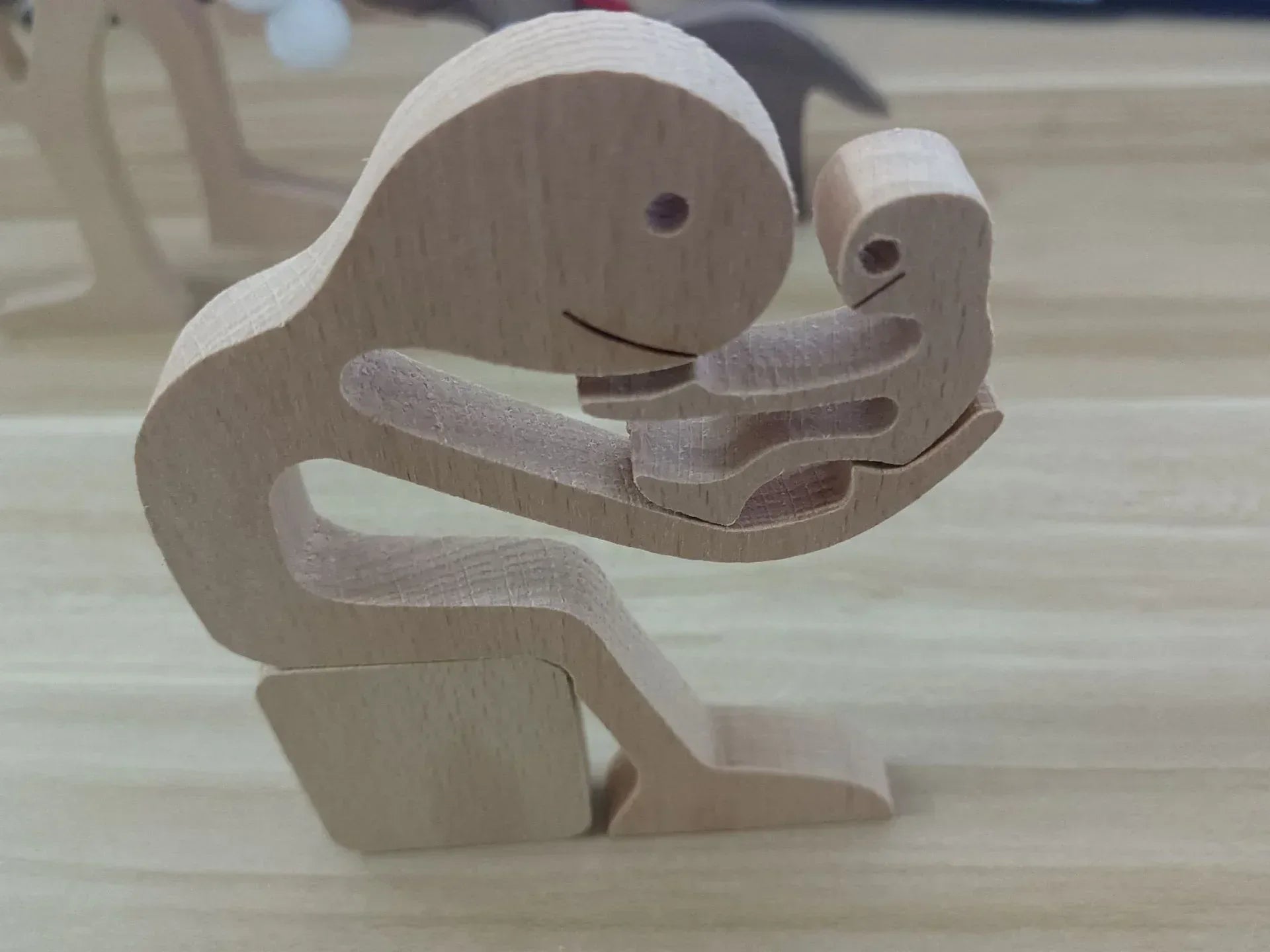 DIY Figurine Wood Dog Ornament Sculpture Home Decoration A Man A Dog Wood Sculpture Christmas Gifts Model Decor - Home Decoration Plus