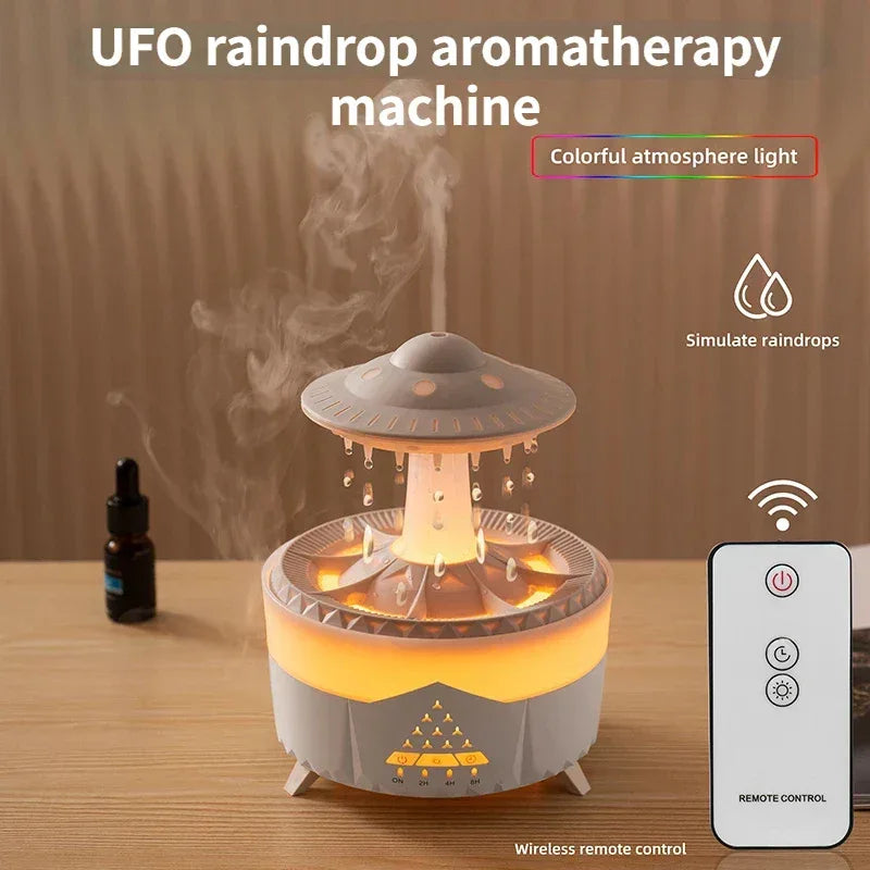 New UFO Raindrop Humidifier Water Drop Air Humidifier USB Aromatherapy Essential Oils Aroma Air Diffuser Household Mist Maker Home Decor - Home Decoration Plus