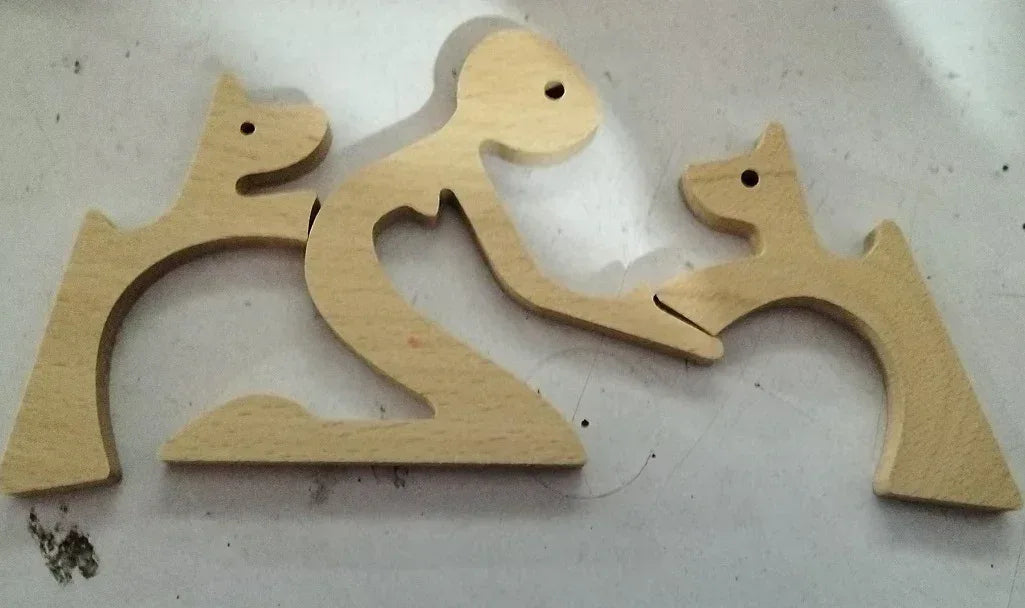 DIY Figurine Wood Dog Ornament Sculpture Home Decoration A Man A Dog Wood Sculpture Christmas Gifts Model Decor - Home Decoration Plus