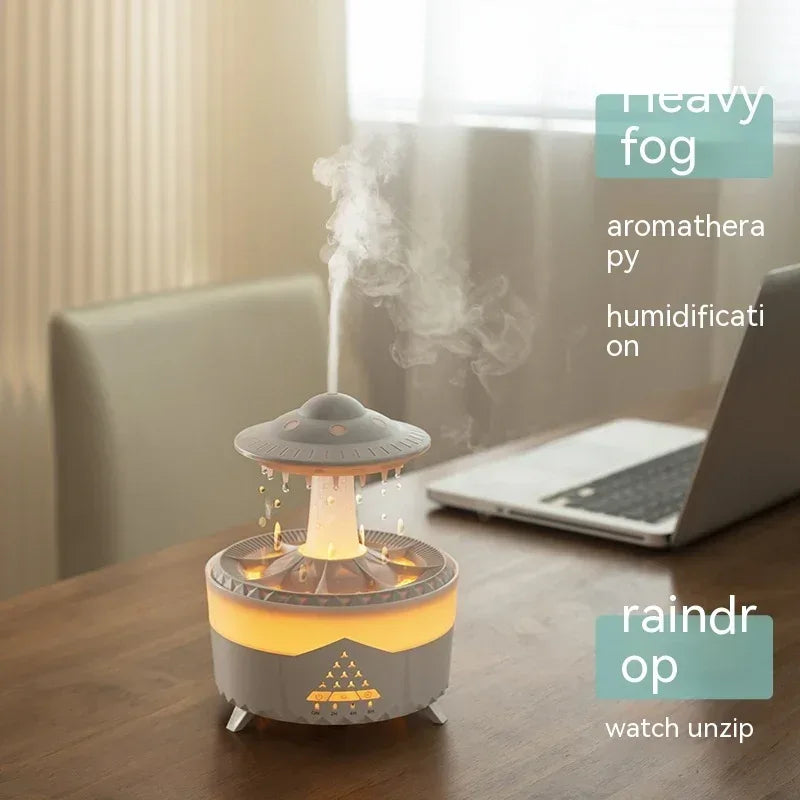 New UFO Raindrop Humidifier Water Drop Air Humidifier USB Aromatherapy Essential Oils Aroma Air Diffuser Household Mist Maker Home Decor - Home Decoration Plus