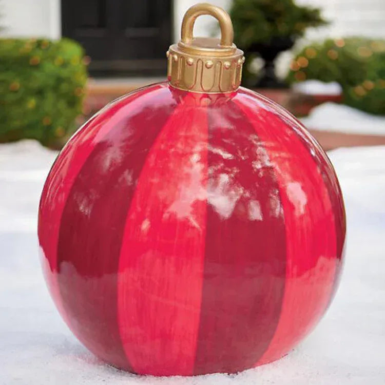 Christmas Ornament Ball Outdoor Pvc 60CM Inflatable Decorated Ball PVC Giant Big Large Balls Xmas Tree Decorations Toy Ball - Home Decoration Plus