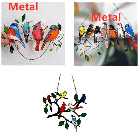 Independent Station Small Bird Painted Window Decoration - Home Decoration Plus