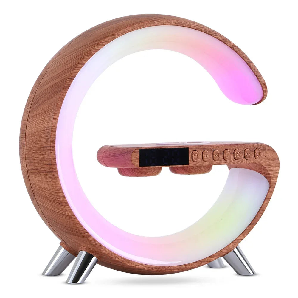 New Intelligent G Shaped LED Lamp Bluetooth Speake Wireless Charger Atmosphere Lamp App Control For Bedroom Home Decor - Home Decoration Plus