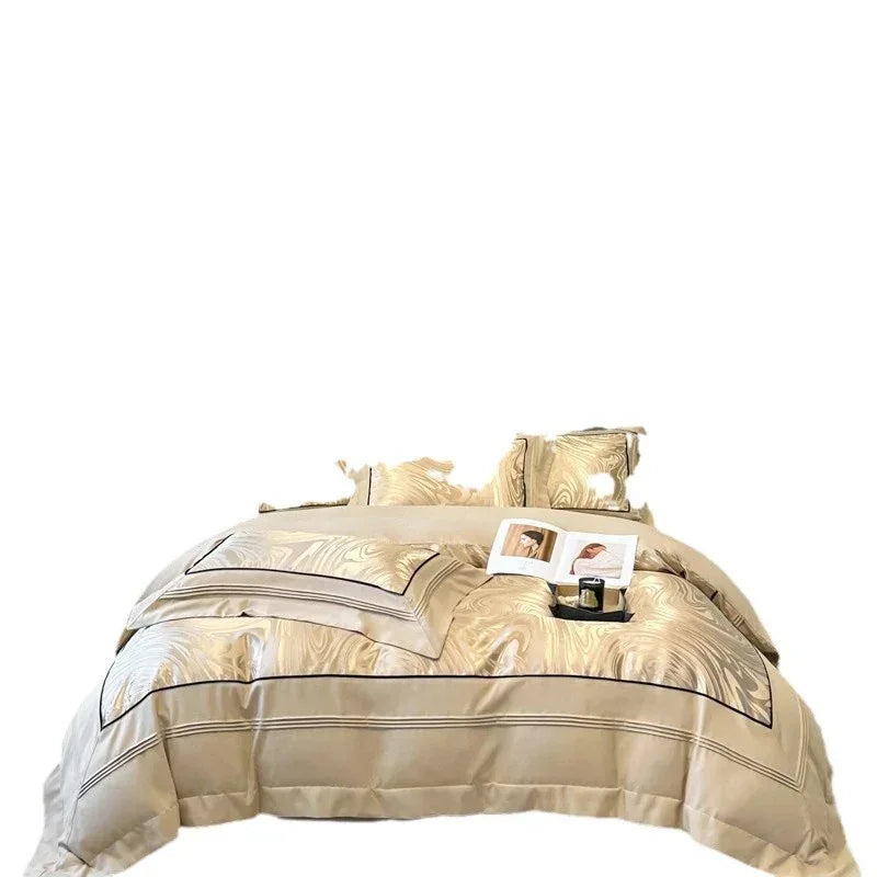 Luxury Jacquard Bedding Set - 4-Piece Yarn-Dyed Premium Collection - Home Decoration Plus