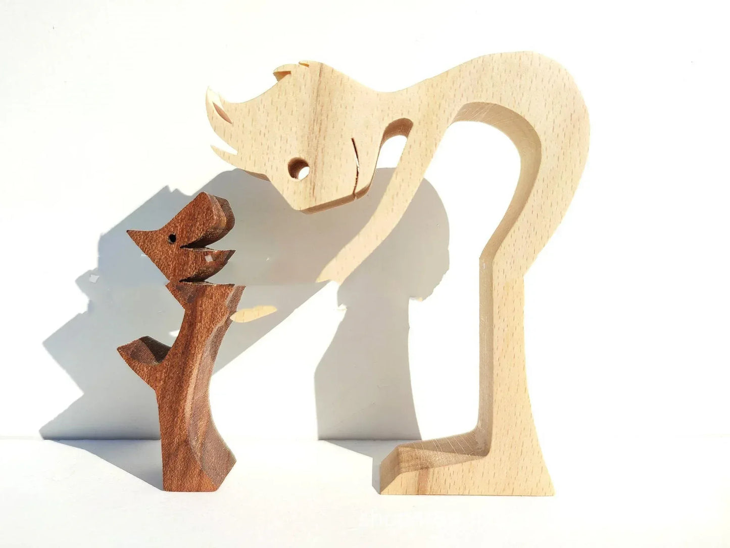 DIY Figurine Wood Dog Ornament Sculpture Home Decoration A Man A Dog Wood Sculpture Christmas Gifts Model Decor - Home Decoration Plus