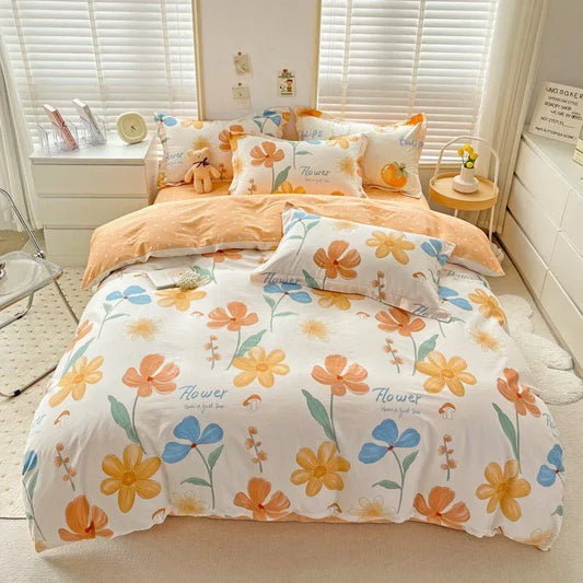 Minimalist Student Bedding Set - Single Quilt Cover & Sheets - Home Decoration Plus
