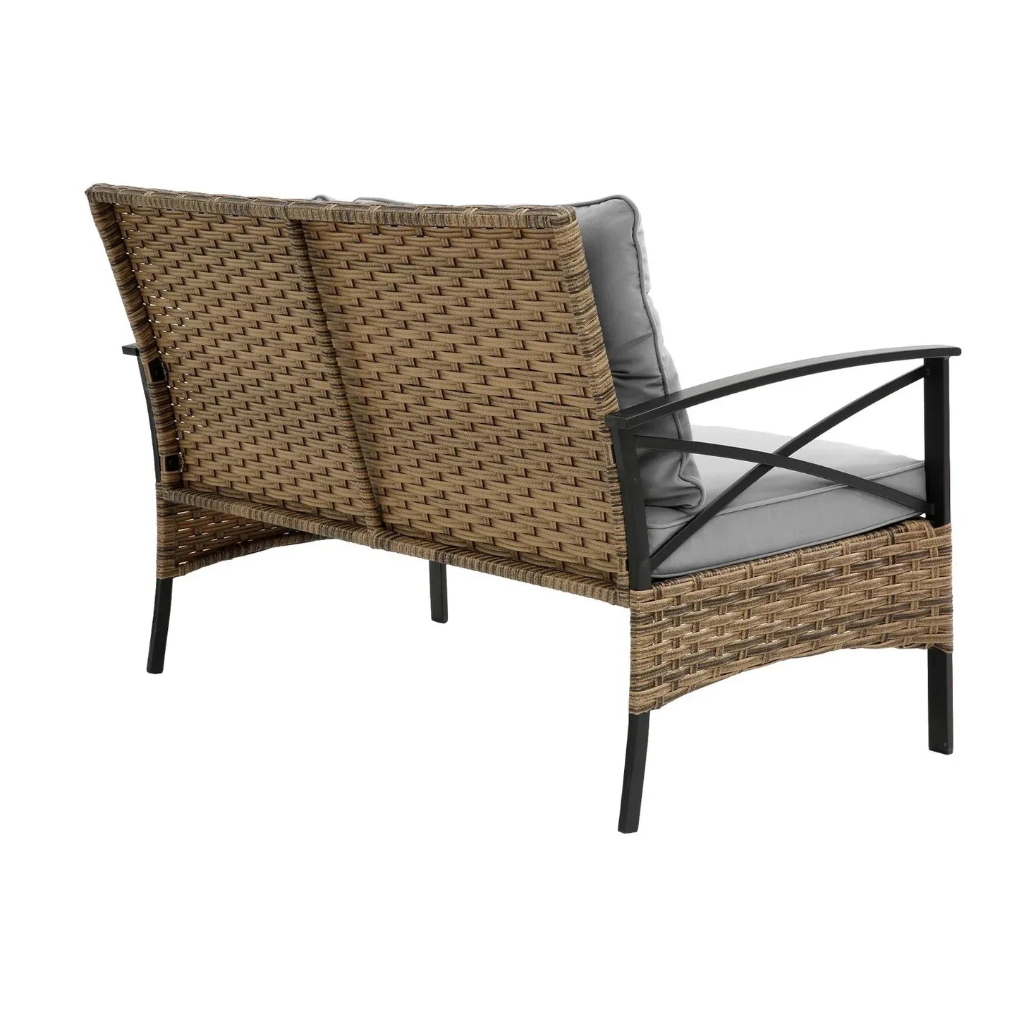 4-Piece Patio Sectional Sofa Set - KD Rattan Wicker Outdoor Garden Furniture - Home Decoration Plus