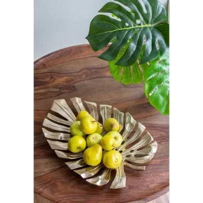 Gold Monstera Leaf Wall Decor - 18.9x13.4 Inch Premium Metal Wall Art - Home Decoration Plus