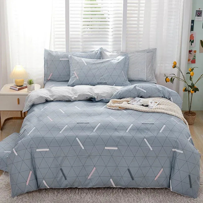 Minimalist Student Bedding Set - Single Quilt Cover & Sheets - Home Decoration Plus