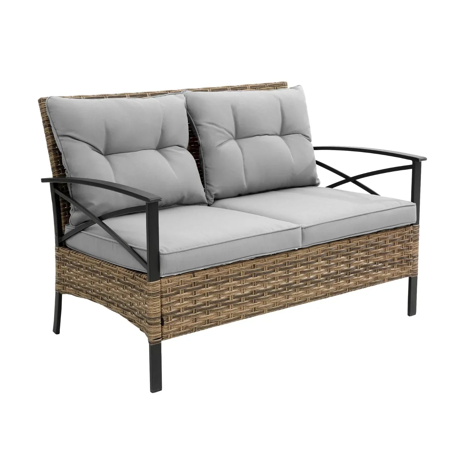 4-Piece Patio Sectional Sofa Set - KD Rattan Wicker Outdoor Garden Furniture - Home Decoration Plus