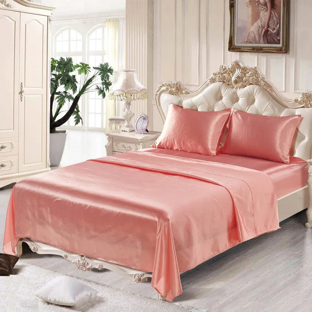 Satin Bedding Set - Silky Soft Bed Sheets for Bedroom - Home Decoration Plus