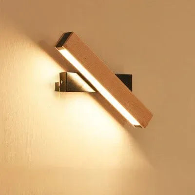 Wooden LED Wall Lamp - Modern Adjustable Sconce for Living Room Bedroom - Home Decoration Plus