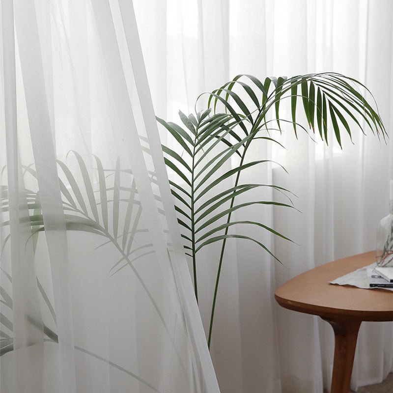 Nordic Minimalist Modern Living Room Translucent And Opaque Curtains