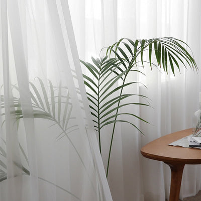 Nordic Minimalist Modern Living Room Translucent And Opaque Curtains
