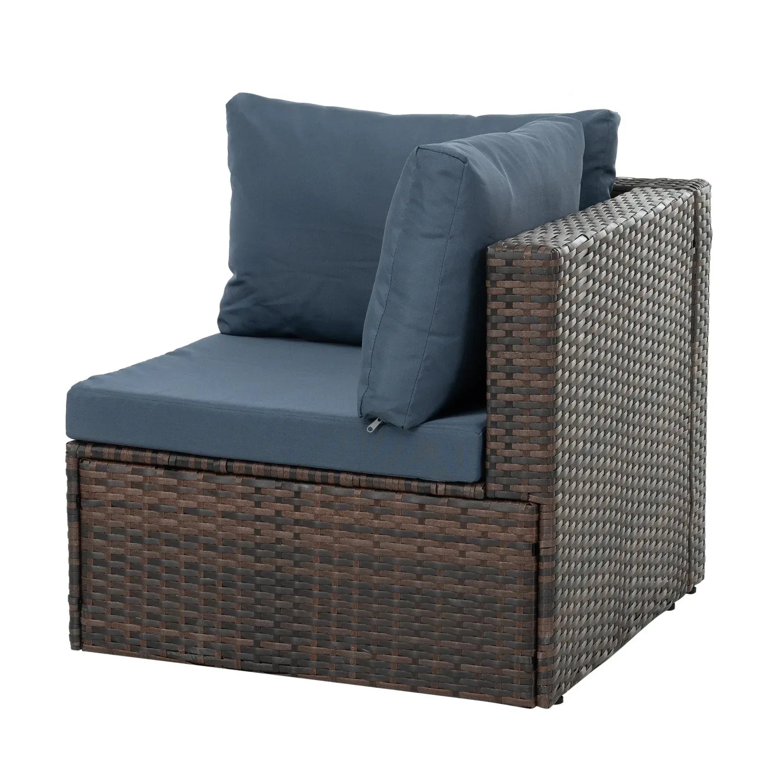 5-Piece Outdoor Patio Furniture Set - PE Wicker with Tempered Glass Table - Home Decoration Plus