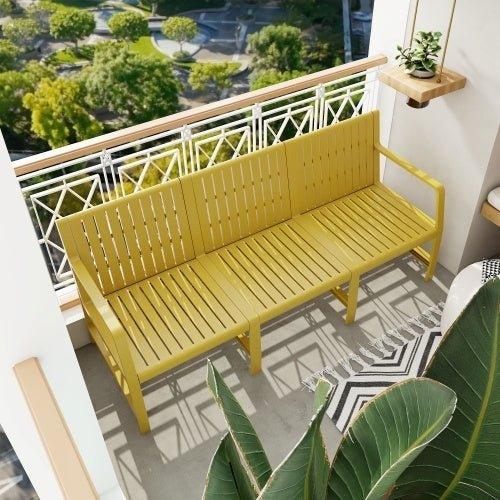 1-Piece Indoor Outdoor Furniture 3-Seater Sofa Waterproof PP Material - Easy Assembly Patio Conversation Set - Home Decoration Plus