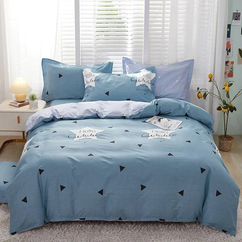 Minimalist Student Bedding Set - Single Quilt Cover & Sheets - Home Decoration Plus
