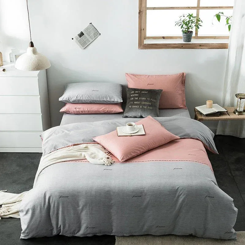 Check Cotton Bedding Set - Plaid Bed Sheets for Bedroom - Home Decoration Plus
