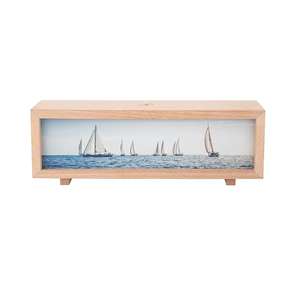 LED Night Light - Wireless Wood Frame Painting Lamp for Home Decor - Home Decoration Plus