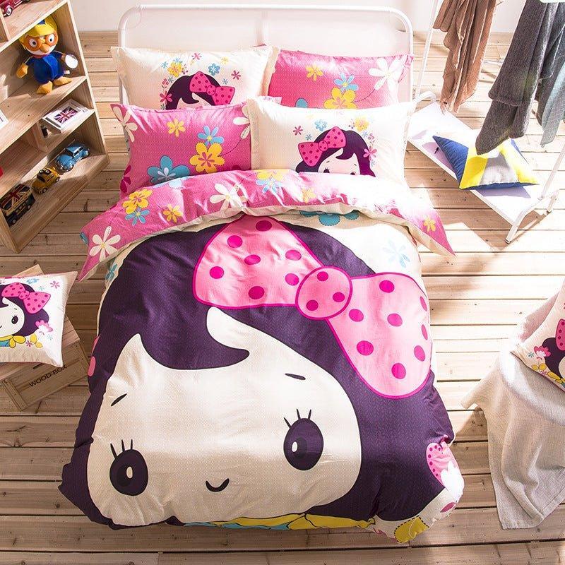Cotton Cartoon Bedding Set - Fun Printed Bed Sheets for Kids & Adults - Home Decoration Plus