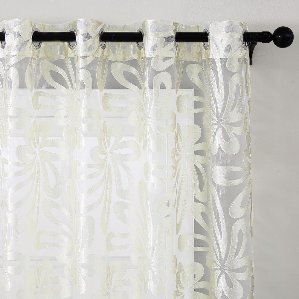 European Style Jacquard Gauze Curtains For Villa Living Room