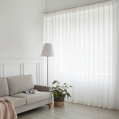 Nordic Minimalist Modern Living Room Translucent And Opaque Curtains