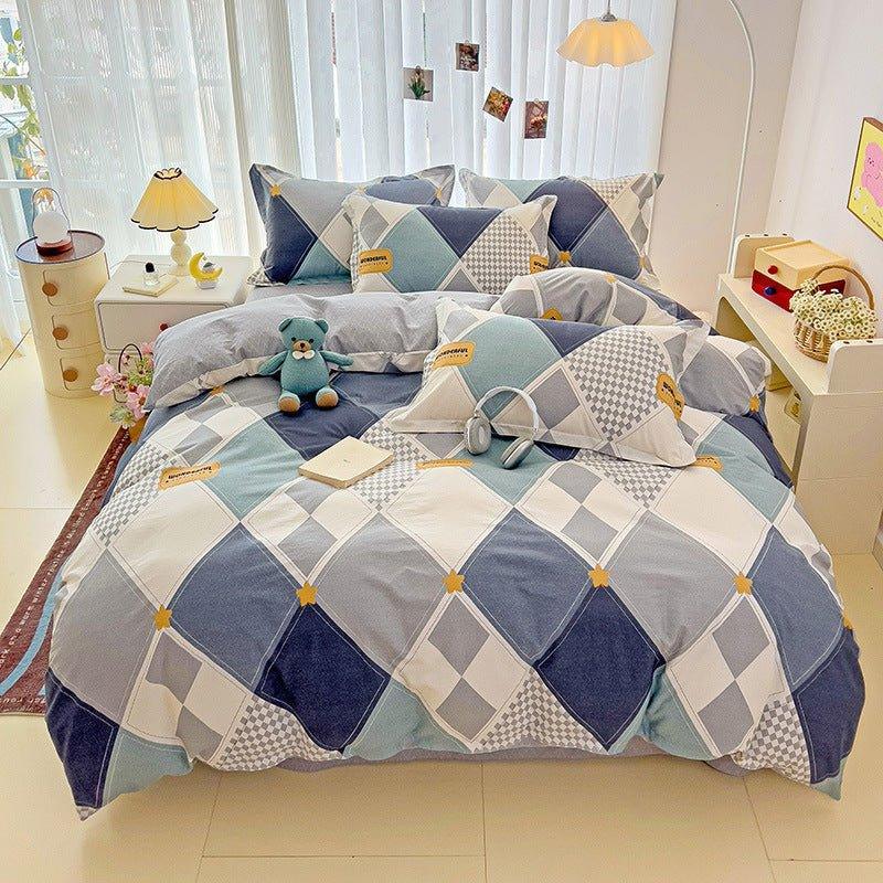 Minimalist Student Bedding Set - Single Quilt Cover & Sheets - Home Decoration Plus