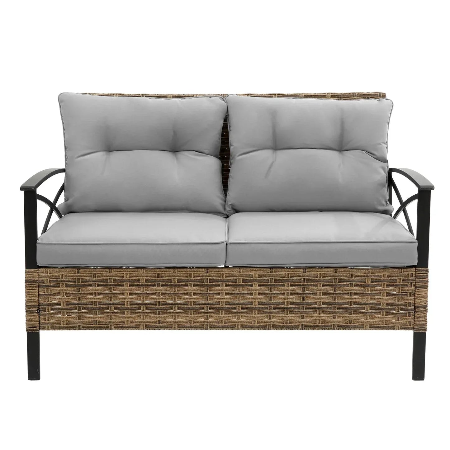 4-Piece Patio Sectional Sofa Set - KD Rattan Wicker Outdoor Garden Furniture - Home Decoration Plus