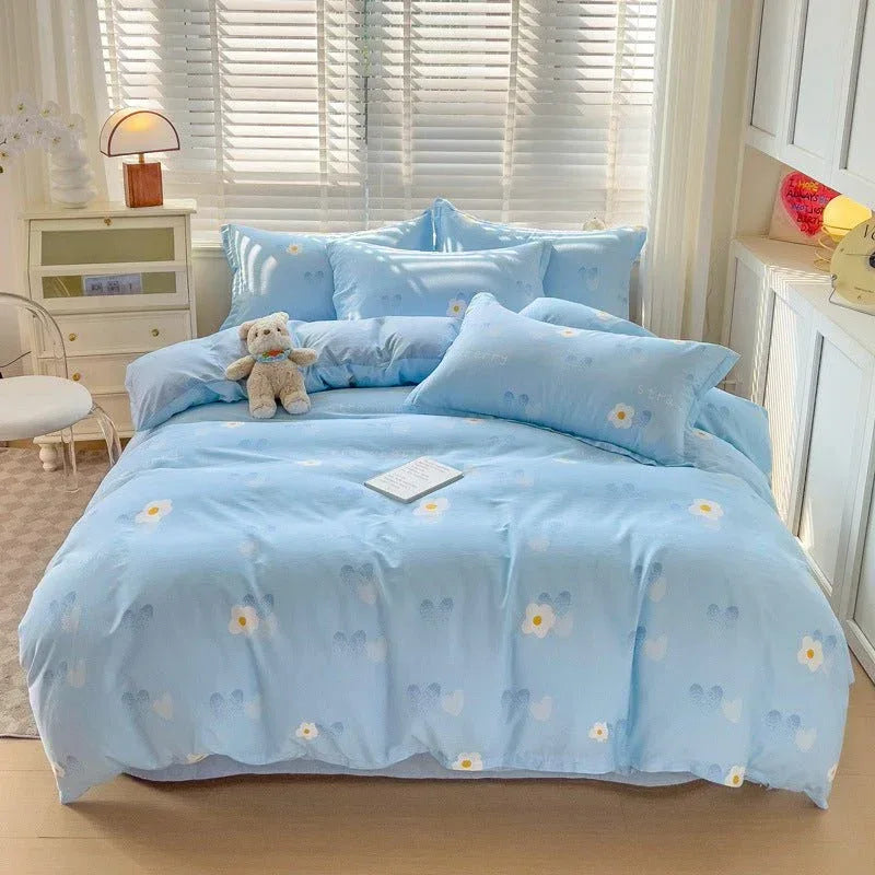 Minimalist Student Bedding Set - Single Quilt Cover & Sheets - Home Decoration Plus