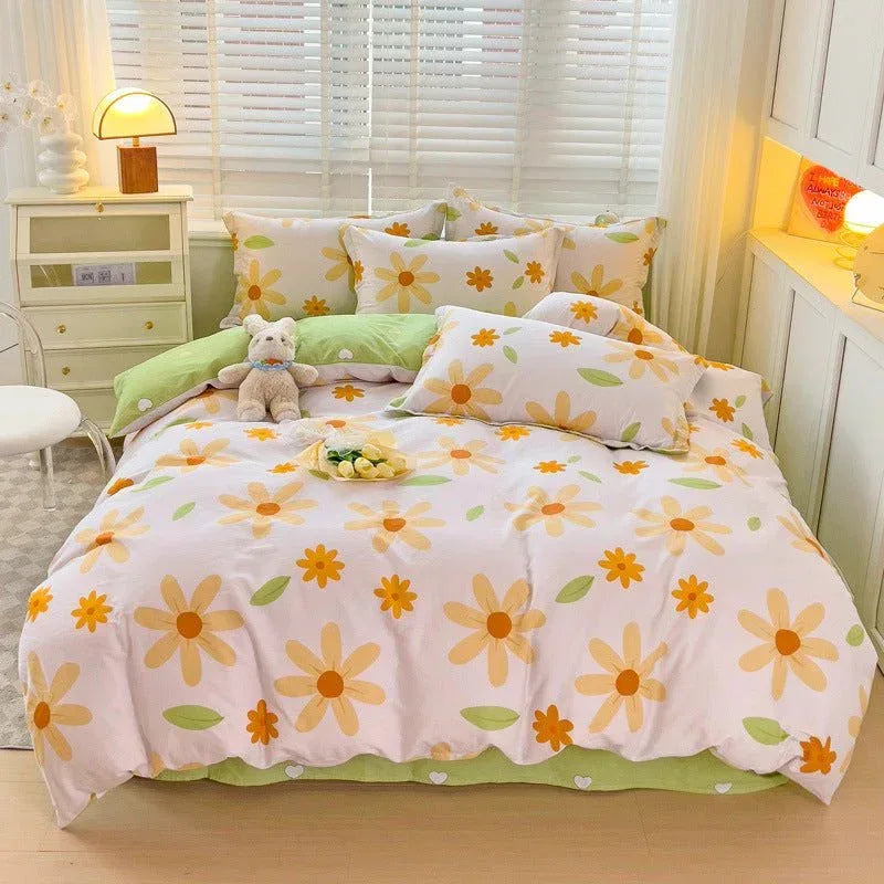 Minimalist Student Bedding Set - Single Quilt Cover & Sheets - Home Decoration Plus