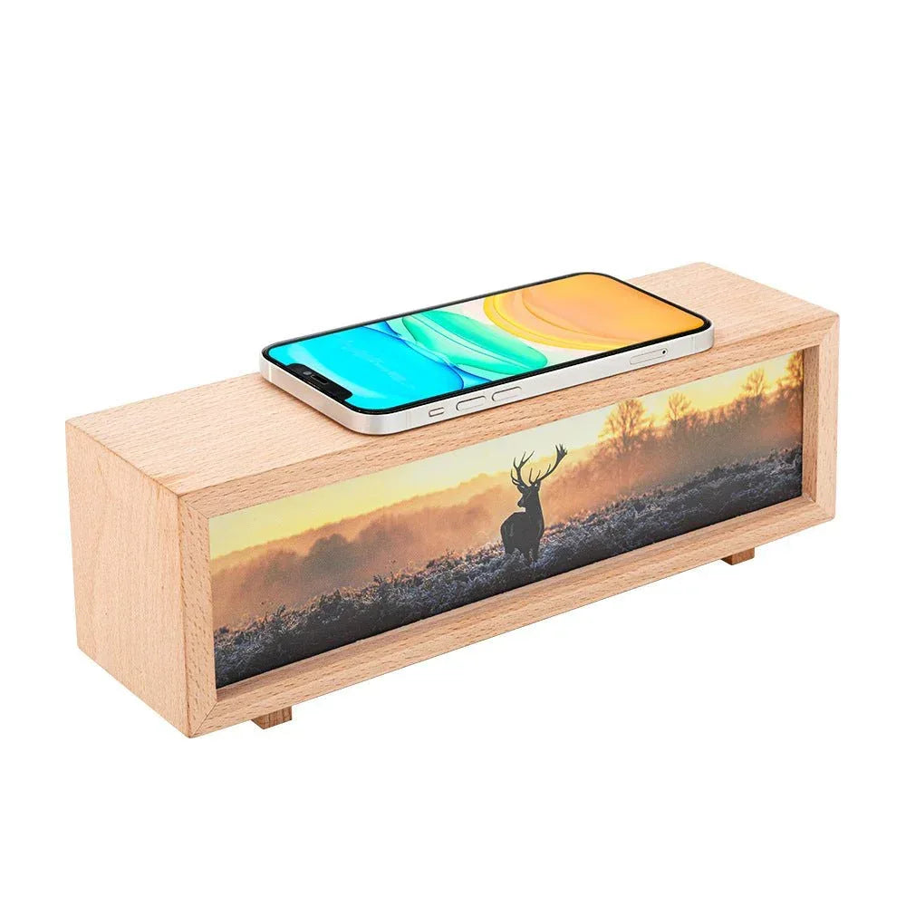 LED Night Light - Wireless Wood Frame Painting Lamp for Home Decor - Home Decoration Plus