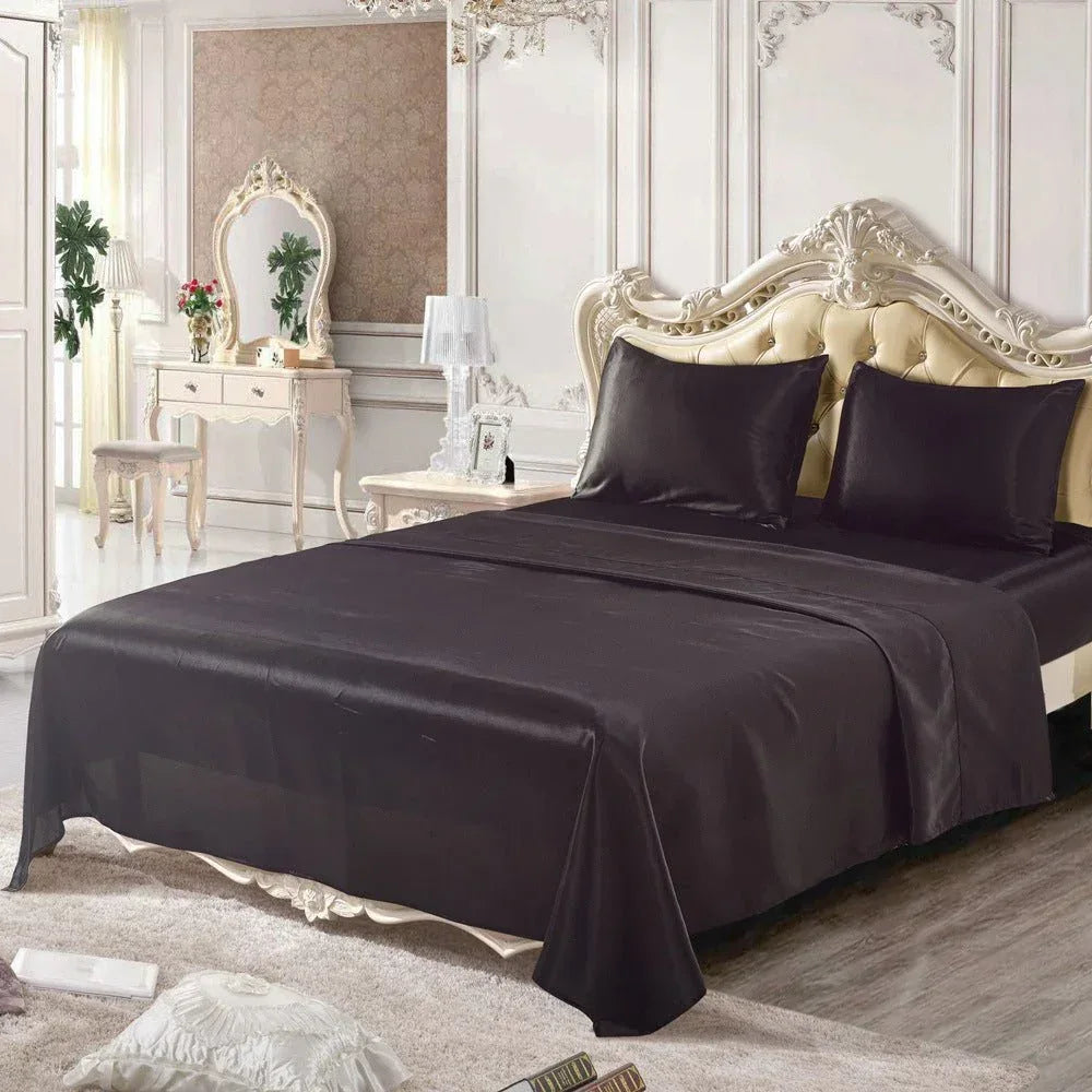 Satin Bedding Set - Silky Soft Bed Sheets for Bedroom - Home Decoration Plus