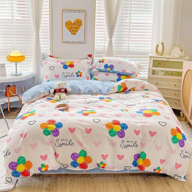 Minimalist Student Bedding Set - Single Quilt Cover & Sheets - Home Decoration Plus