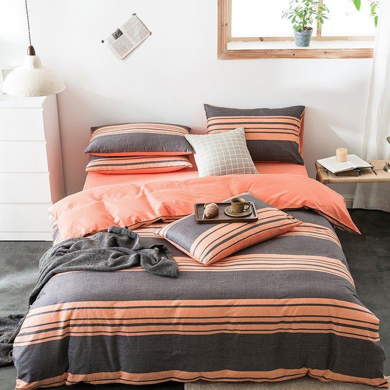 Check Cotton Bedding Set - Plaid Bed Sheets for Bedroom - Home Decoration Plus