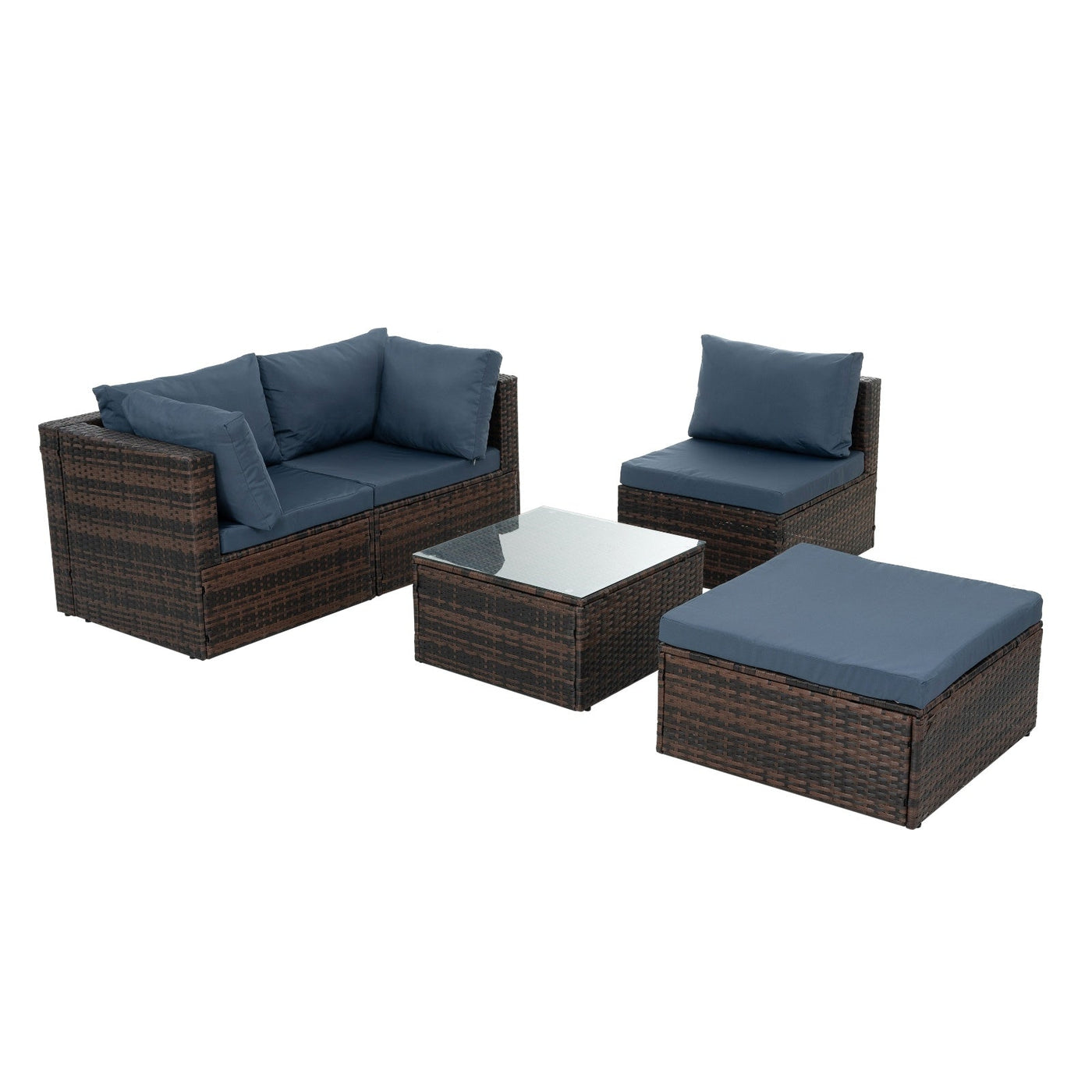 Patio Furniture, Outdoor Furniture, Seasonal PE Wicker Furniture, 5 Set Wicker Furniture With Temper