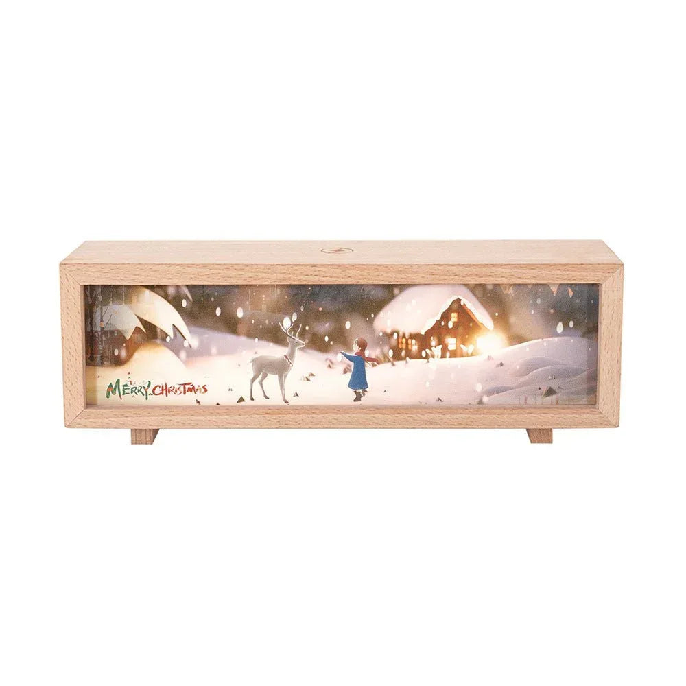 LED Night Light - Wireless Wood Frame Painting Lamp for Home Decor - Home Decoration Plus