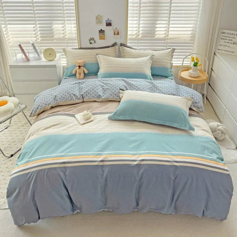 Minimalist Student Bedding Set - Single Quilt Cover & Sheets - Home Decoration Plus