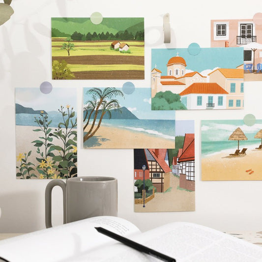 15 Travel Diaries Wall Decor Cards