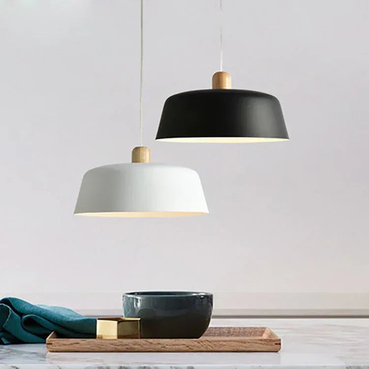 Nordic Wood Pendant Light - Modern Round Hanging Lamp for Kitchen Dining - Home Decoration Plus