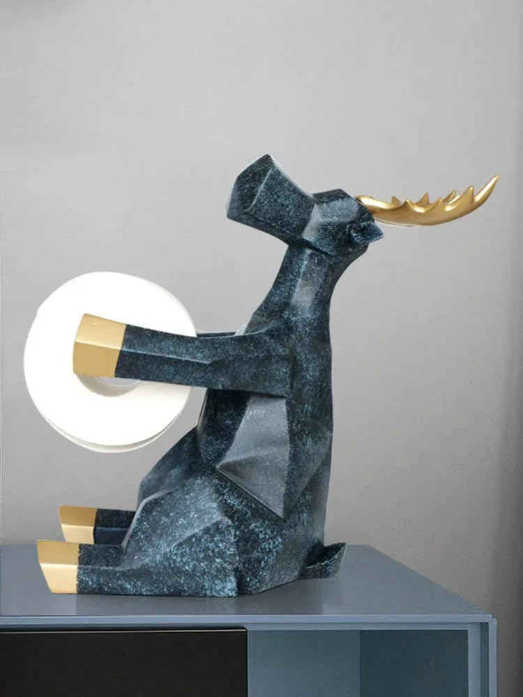 Resin Animal Statue - Decorative Deer Figurine for Home Decor - Home Decoration Plus