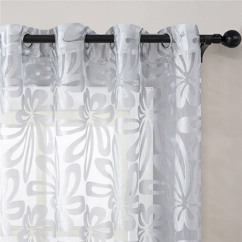 European Style Jacquard Gauze Curtains For Villa Living Room