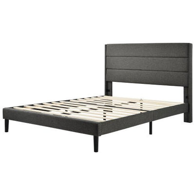 Linen Bed Frame With Slatted Frame