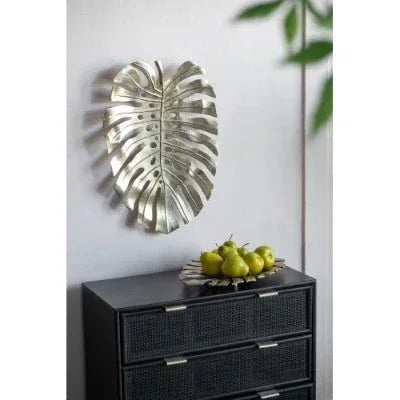 Gold Monstera Leaf Wall Decor - 18.9x13.4 Inch Premium Metal Wall Art - Home Decoration Plus