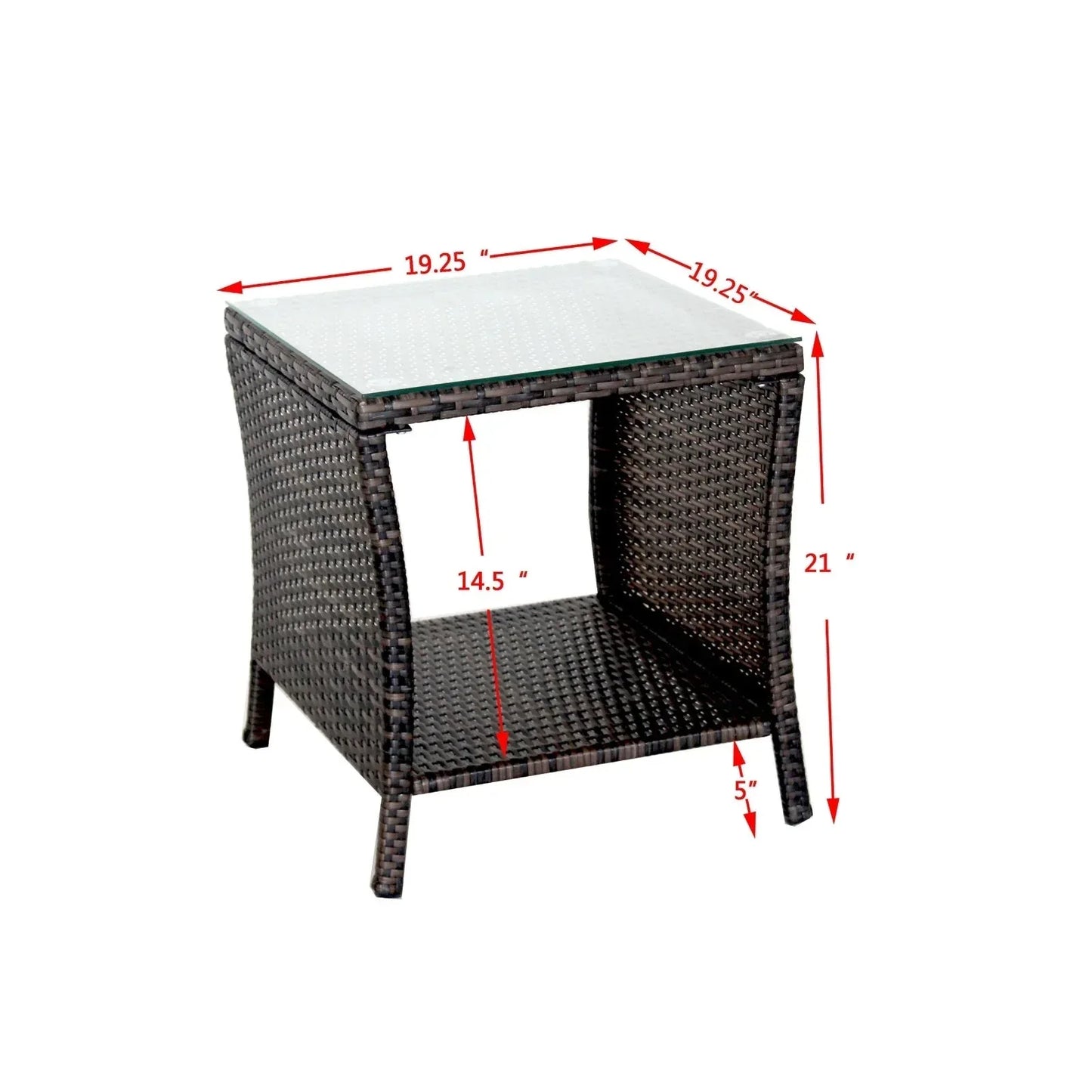 Outdoor Patio Furniture 1 Coffee Table With Clear Tempered Glass - Home Decoration Plus